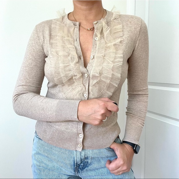 J.Crew Ruffle Trim Cardigan - Picture 4 of 8
